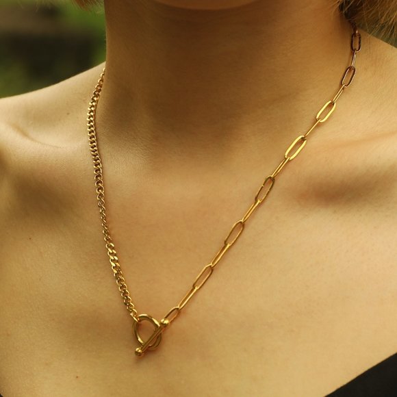 CHARLOTTE T-Bar Mix Chain Necklace - Picture 1 of 10